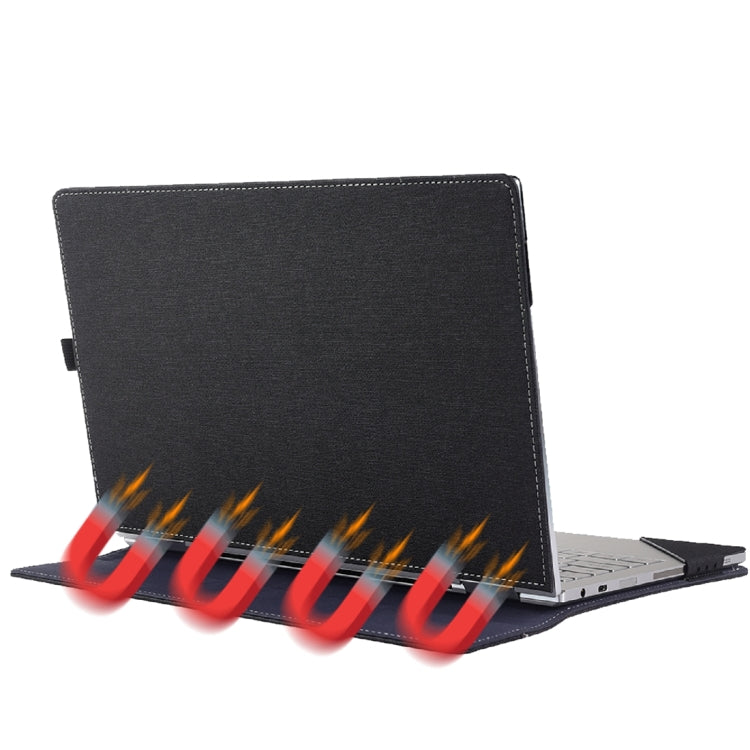 For Microsoft Surface Laptop 6 13.5 inch Cloth Texture Laptop Leather Case With Stand Function(Black)
