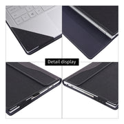 For Microsoft Surface Book 3 / 2 / 1 13.5 inch Cloth Texture Laptop Leather Case With Stand Function(Black)
