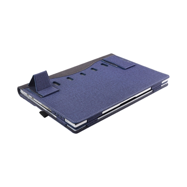 For Microsoft Surface Book 3 / 2 / 1 13.5 inch Cloth Texture Laptop Leather Case With Stand Function(Blue)
