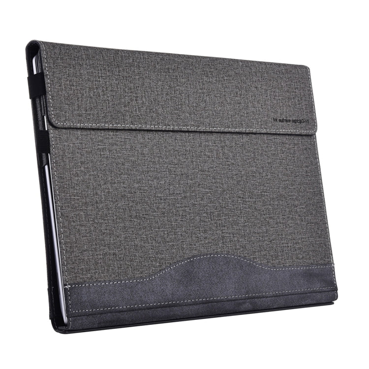For Microsoft Surface Laptop 6 15 inch Cloth Texture Laptop Leather Protective Case(Space Ash)