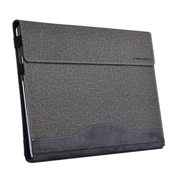 For Microsoft Surface Laptop 6 15 inch Cloth Texture Laptop Leather Protective Case(Space Ash)