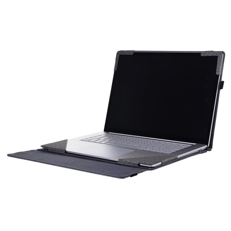 For Microsoft Surface Laptop 6 15 inch Cloth Texture Laptop Leather Protective Case(Space Ash)