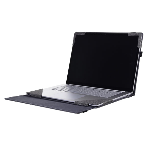 For Microsoft Surface Laptop 6 15 inch Cloth Texture Laptop Leather Protective Case(Space Ash)