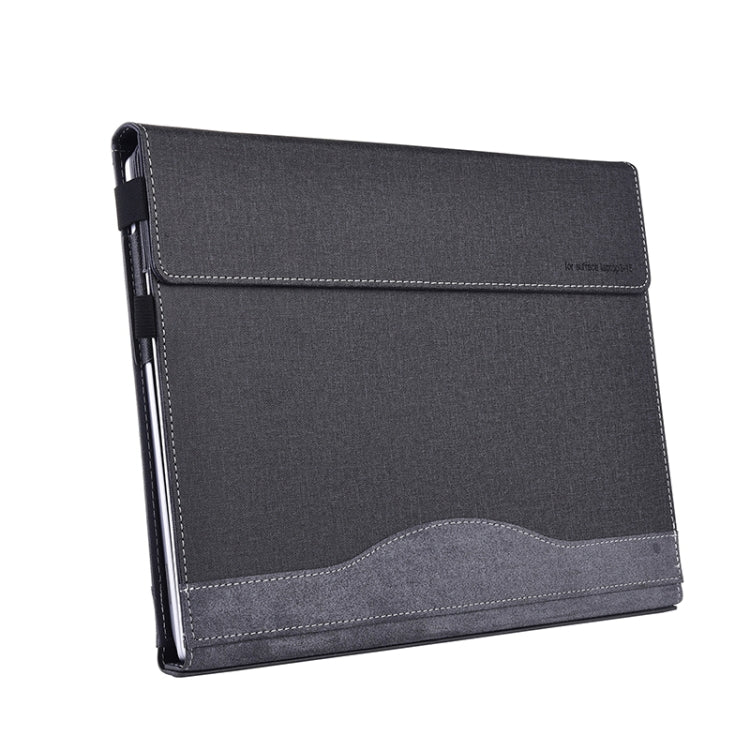 For Microsoft Surface Laptop 6 15 inch Cloth Texture Laptop Leather Protective Case(Black)