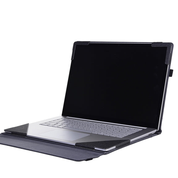 For Microsoft Surface Laptop 6 15 inch Cloth Texture Laptop Leather Protective Case(Black)