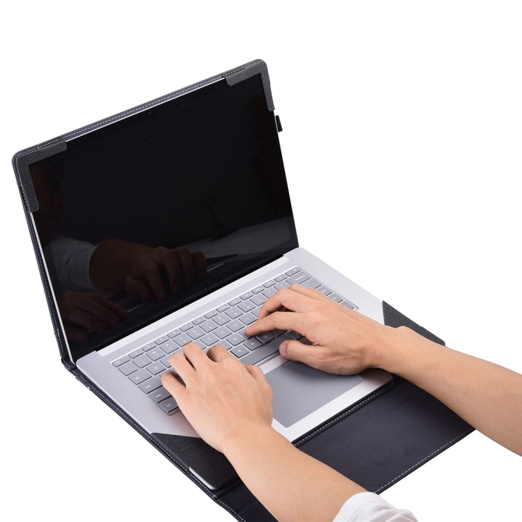 For Microsoft Surface Laptop 6 15 inch Cloth Texture Laptop Leather Protective Case(Black)
