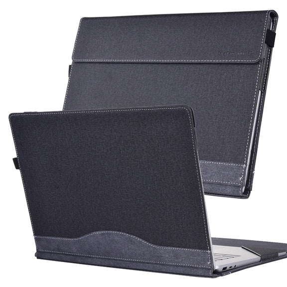 For Microsoft Surface Laptop 6 15 inch Cloth Texture Laptop Leather Protective Case(Black)