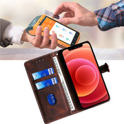 For Motorola Edge 5G 2024 Skin Feel Magnetic Buckle Leather Phone Case(Brown)