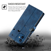 For Motorola Edge 5G 2024 Skin Feel Crocodile Magnetic Clasp Leather Phone Case(Blue)