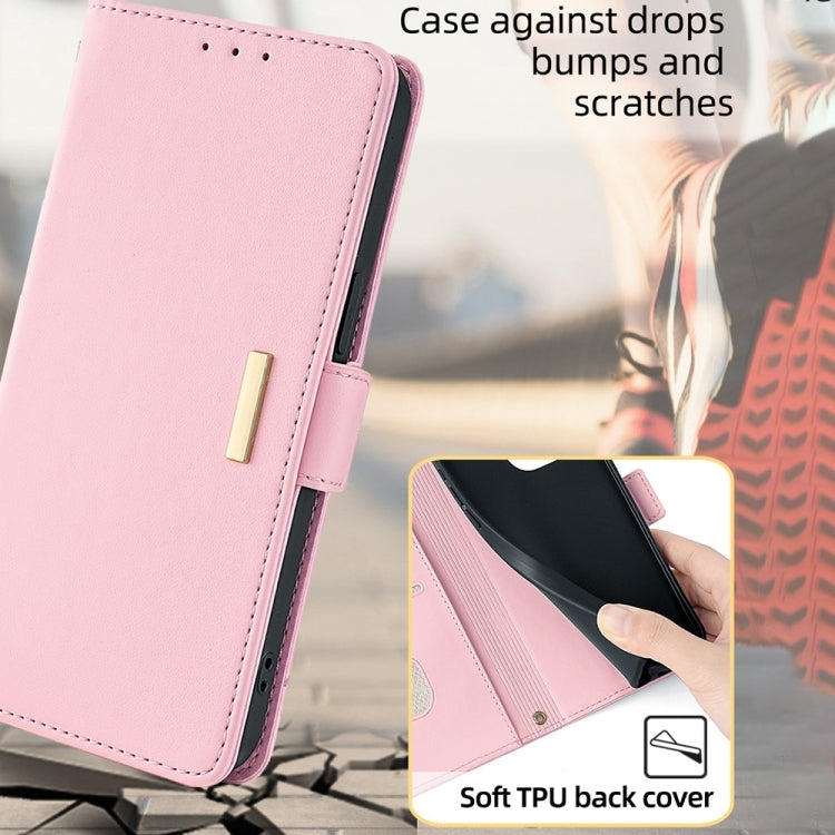 For Huawei Pura 70 5G Crossbody Chain Leather Phone Case(Pink)