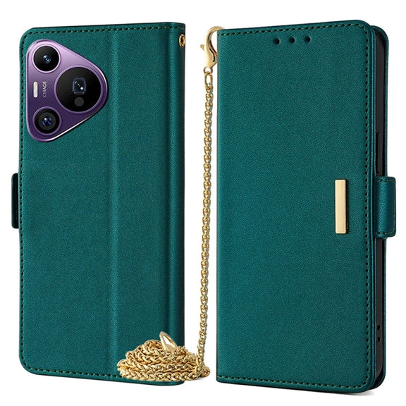 For Huawei Pura 70 Pro / 70 Pro+ 5G Crossbody Chain Leather Phone Case(Green)