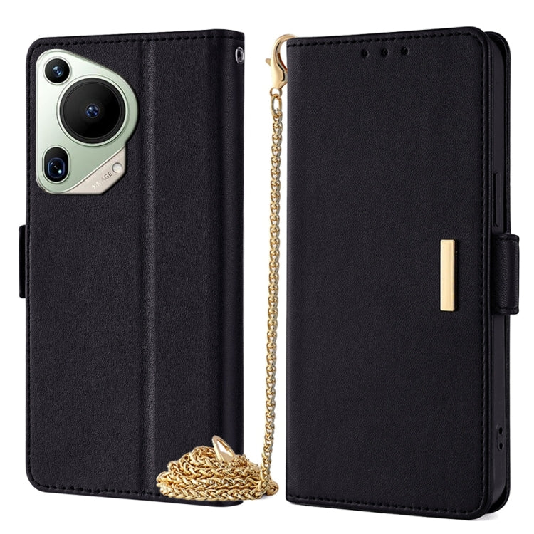 For Huawei Pura 70 Ultra 5G Crossbody Chain Leather Phone Case(Black)