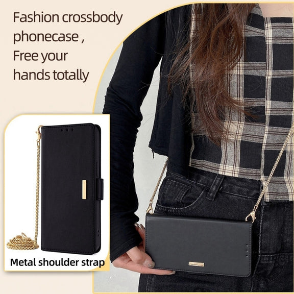 For Huawei Pura 70 Ultra 5G Crossbody Chain Leather Phone Case(Black)