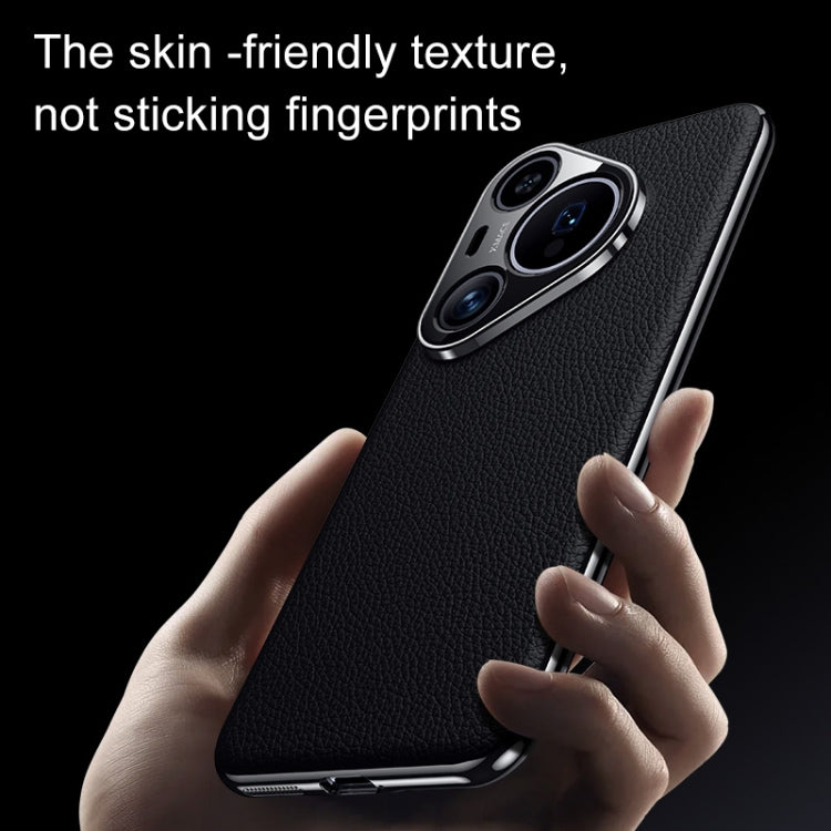 For Huawei Pura 70 Ultra Litchi Texture Genuine Leather Phone Case(Orange)
