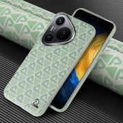 For Huawei Pura 70 Plain Leather Printed Cooling Phone Case(Green)