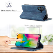 For iPhone 16 LC.IMEEKE Strong Magnetism Microfiber Leather Phone Case(Blue)
