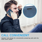 For iPhone 16 LC.IMEEKE Strong Magnetism Microfiber Leather Phone Case(Blue)