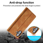 For iPhone 16 LC.IMEEKE Strong Magnetism Microfiber Leather Phone Case(Brown)