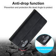 For iPhone 16 Plus LC.IMEEKE Strong Magnetism Microfiber Leather Phone Case(Black)