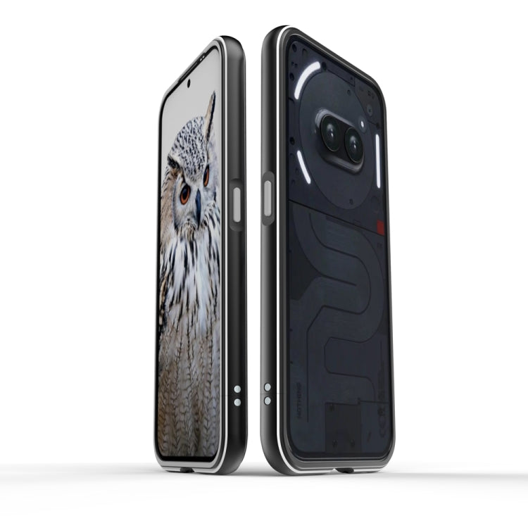For Nothing Phone 2a Aurora Series Metal Frame Protective Phone Case(Black Silver)