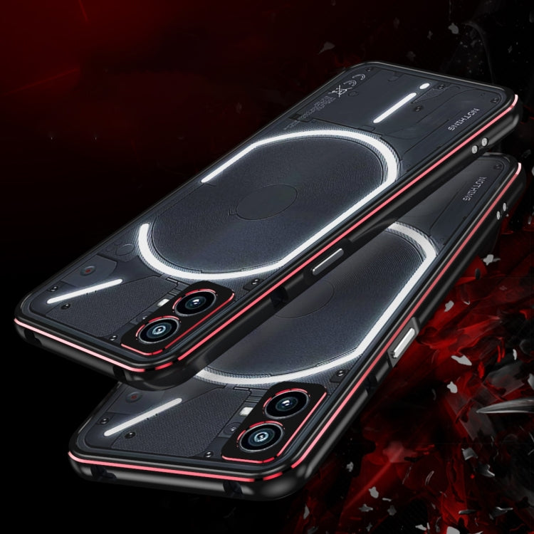For Nothing Phone 2a Aurora Series Metal Frame Protective Phone Case(Black Silver)