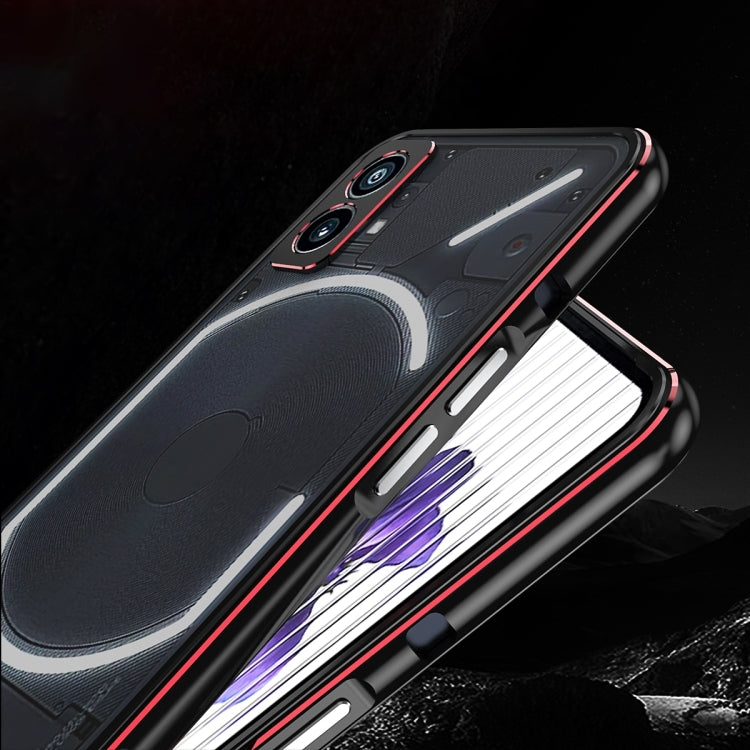 For Nothing Phone 2a Aurora Series Metal Frame Protective Phone Case(Black Silver)