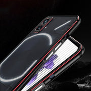 For Nothing Phone 2a Aurora Series Metal Frame Protective Phone Case(Black Silver)