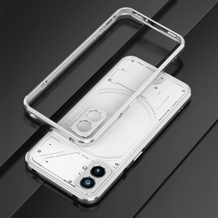 For Nothing Phone 2a Aurora Series Metal Frame Protective Phone Case(Black Silver)