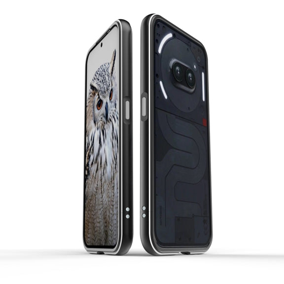For Nothing Phone 2a Aurora Series Metal Frame Protective Phone Case(Black Silver)