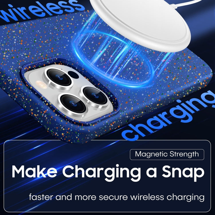 For iPhone 16 Pro Colorful Frosted Magsafe PC Hybrid TPU Phone Case(Blue)