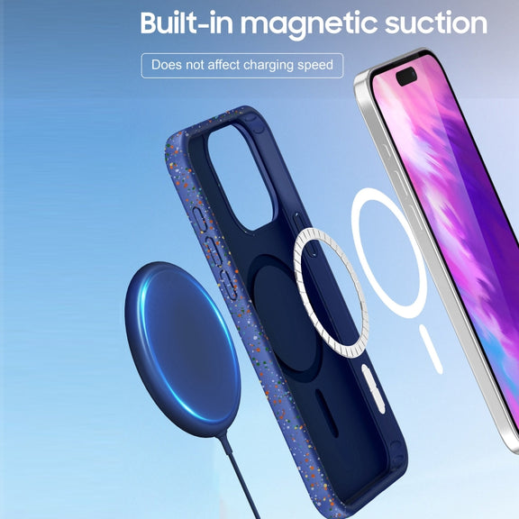 For iPhone 16 Pro Colorful Frosted Magsafe PC Hybrid TPU Phone Case(Blue)