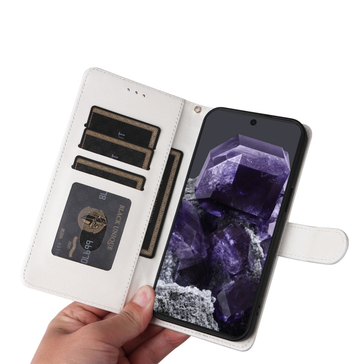 For Google Pixel 9 Diamond Lattice Leather Flip Phone Case(White)
