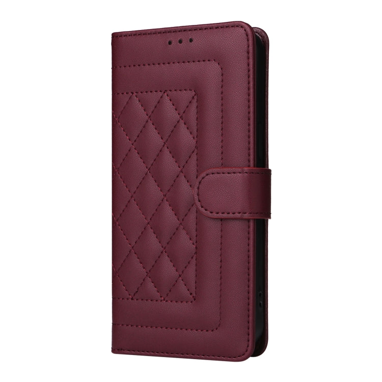 For Google Pixel 9 Diamond Lattice Leather Flip Phone Case(Wine Red)