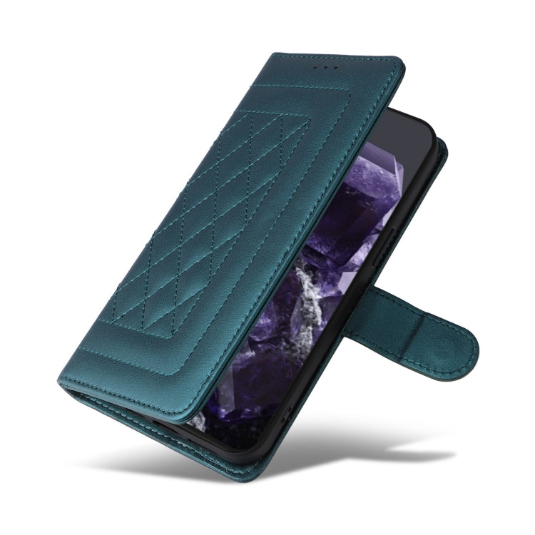 For Google Pixel 9 Diamond Lattice Leather Flip Phone Case(Green)