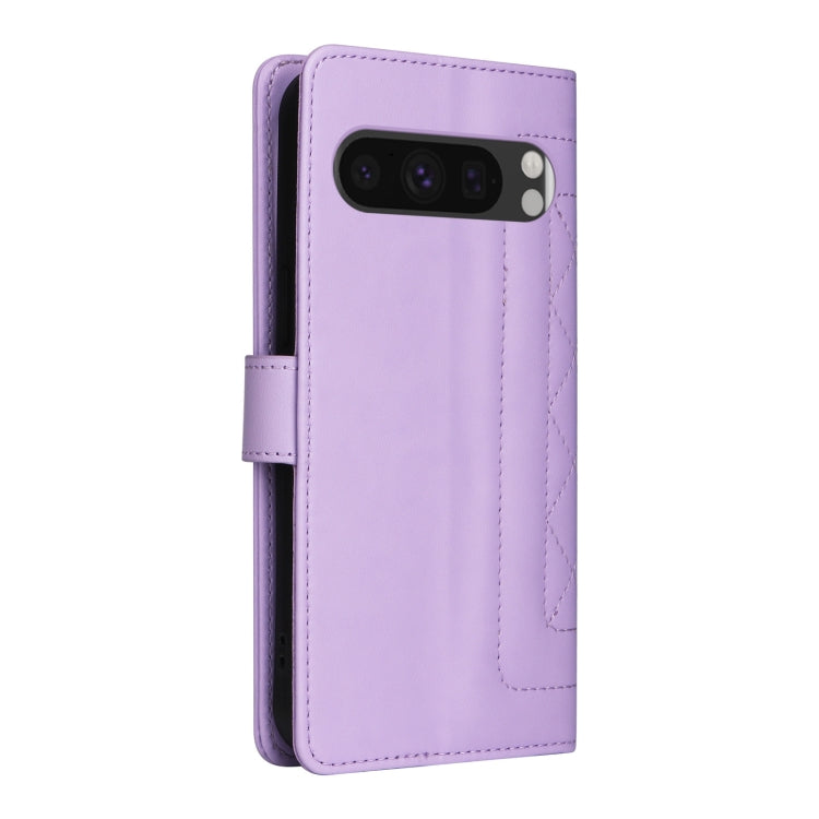 For Google Pixel 9 Pro Diamond Lattice Leather Flip Phone Case(Light Purple)
