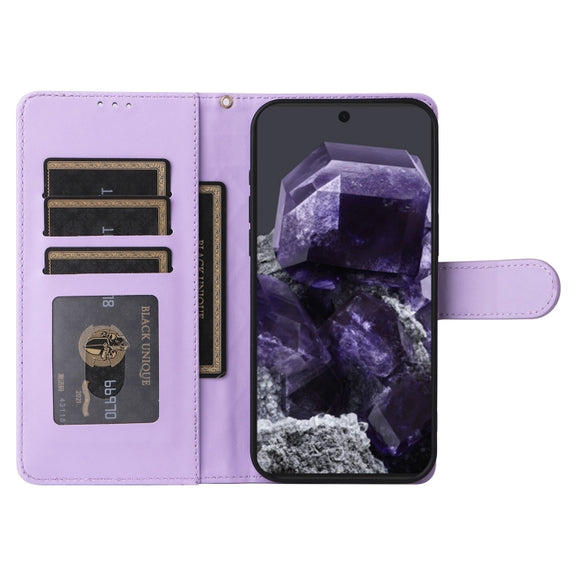 For Google Pixel 9 Pro Diamond Lattice Leather Flip Phone Case(Light Purple)