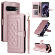 For Google Pixel 9 Pro Diamond Lattice Leather Flip Phone Case(Rose Gold)