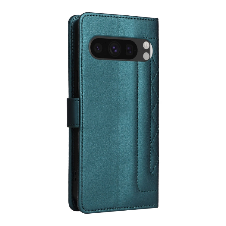 For Google Pixel 9 Pro Diamond Lattice Leather Flip Phone Case(Green)