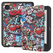 For KOBO Clara Colour 2024 / BW Painted Voltage Caster TPU Leather Smart Tablet Case(Graffiti)