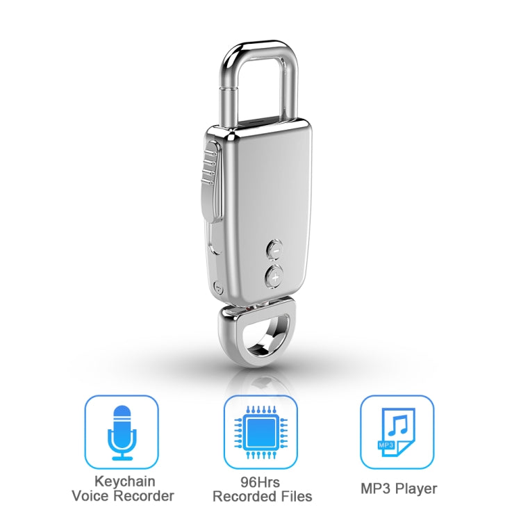 JNN S20 Zinc Alloy Keychain Voice Recorder, Memory:4GB(Black)