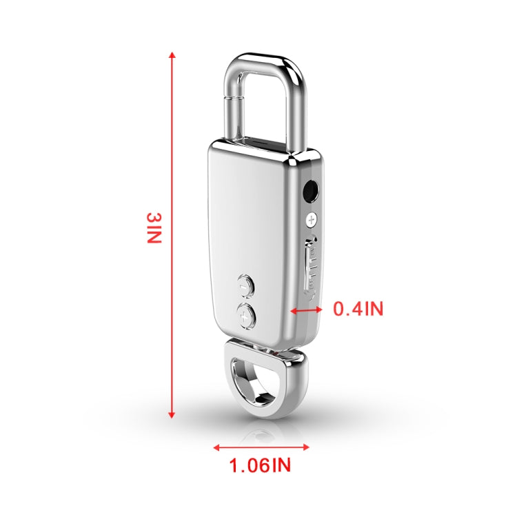 JNN S20 Zinc Alloy Keychain Voice Recorder, Memory:32GB(Silver)
