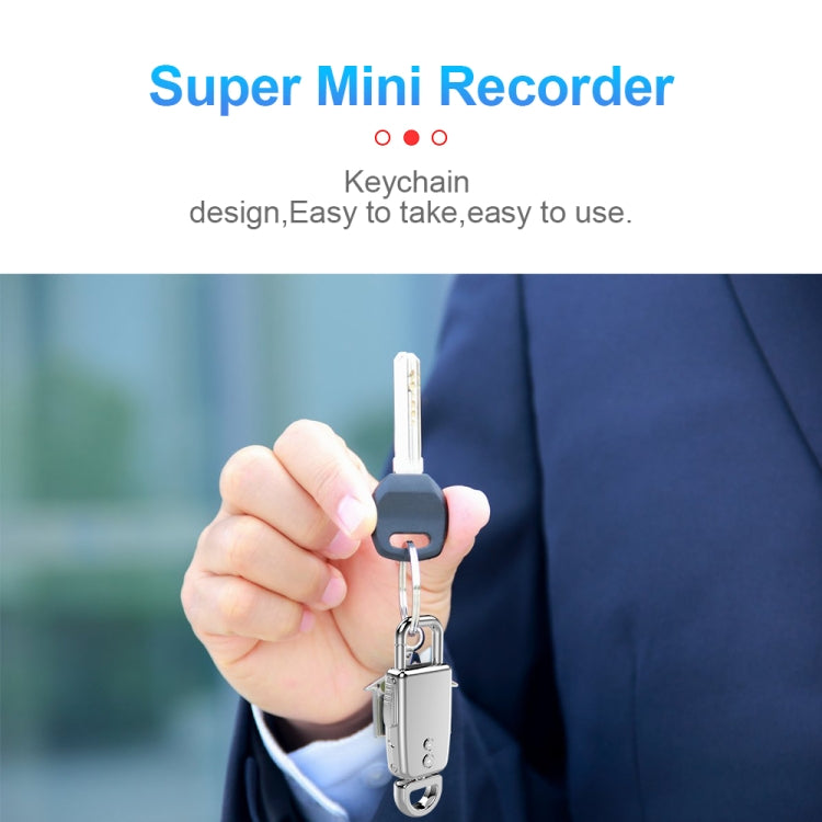 JNN S20 Zinc Alloy Keychain Voice Recorder, Memory:32GB(Black)