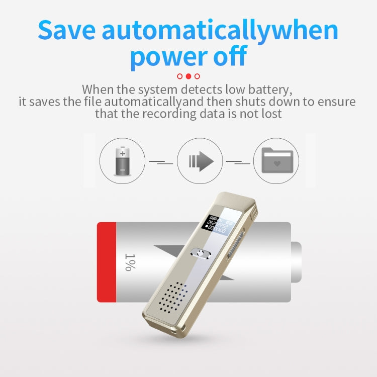JNN Q7 Mini Portable Voice Recorder with OLED Screen, Memory:4GB(Gold)