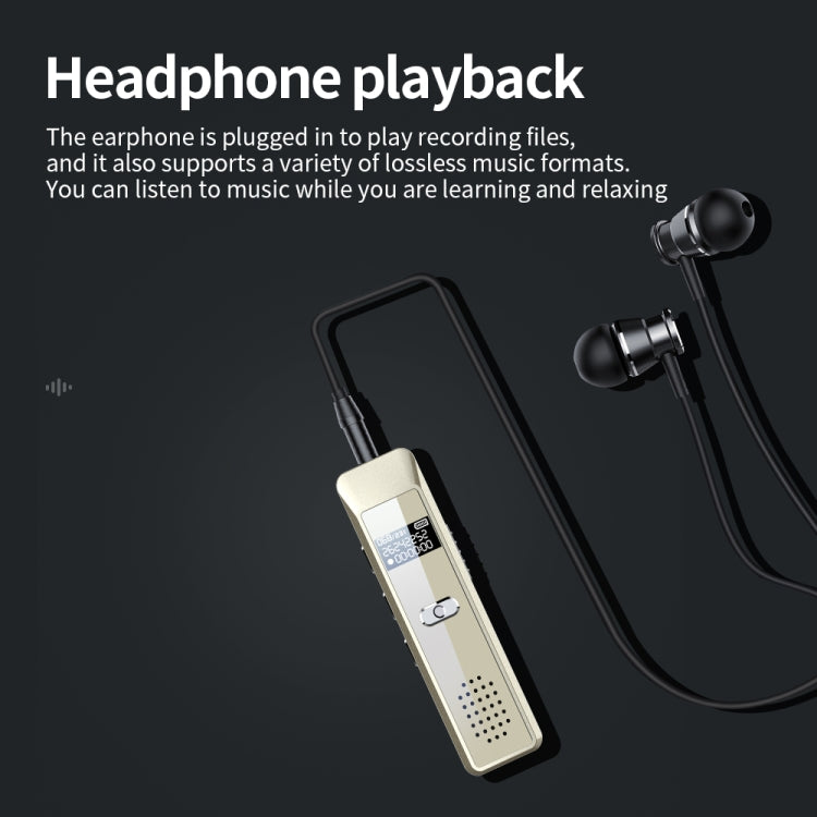 JNN Q7 Mini Portable Voice Recorder with OLED Screen, Memory:4GB(Gold)