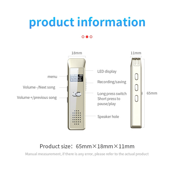 JNN Q7 Mini Portable Voice Recorder with OLED Screen, Memory:4GB(Gold)
