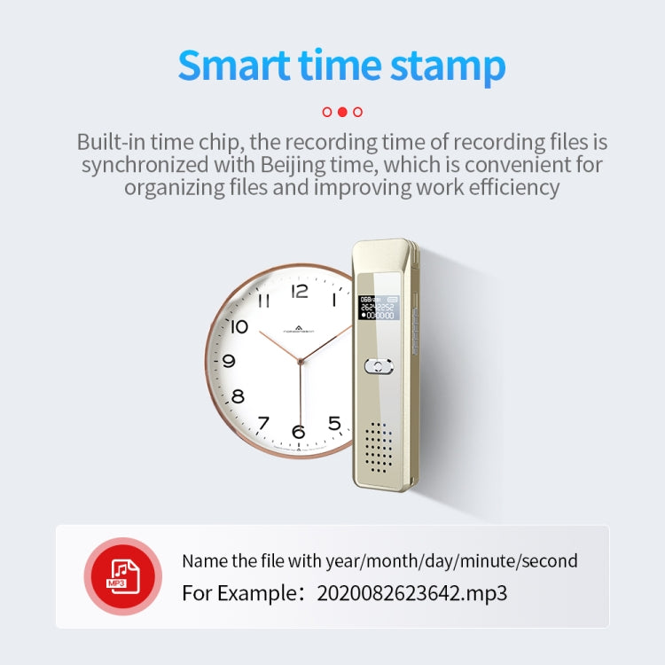 JNN Q7 Mini Portable Voice Recorder with OLED Screen, Memory:4GB(Gold)