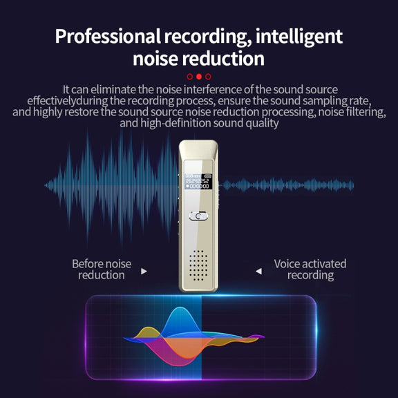 JNN Q7 Mini Portable Voice Recorder with OLED Screen, Memory:4GB(Gold)