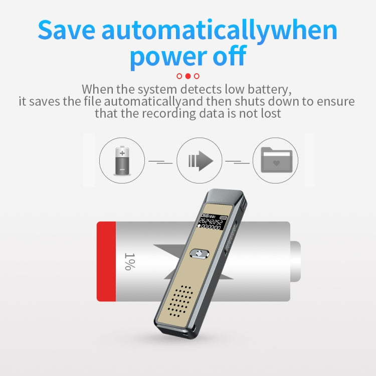 JNN Q7 Mini Portable Voice Recorder with OLED Screen, Memory:4GB(Grey+Gold)