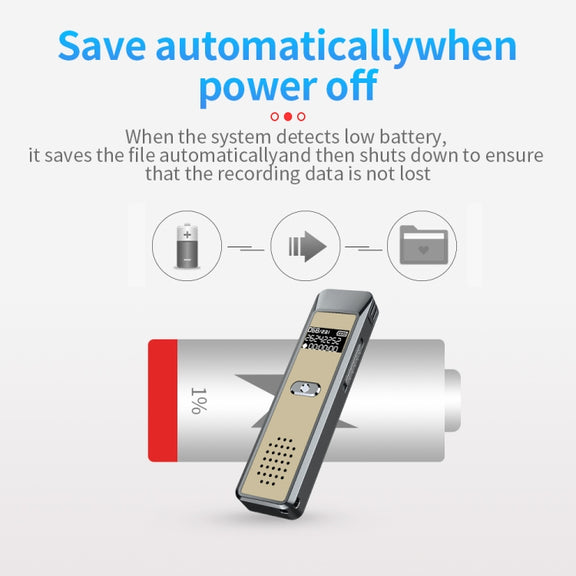 JNN Q7 Mini Portable Voice Recorder with OLED Screen, Memory:4GB(Grey+Gold)