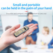 JNN Q7 Mini Portable Voice Recorder with OLED Screen, Memory:4GB(Grey+Gold)